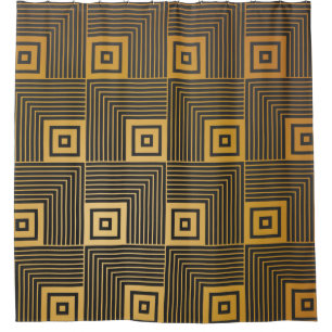 Rideaux De Douche Motif papier peint vintage Art Déco