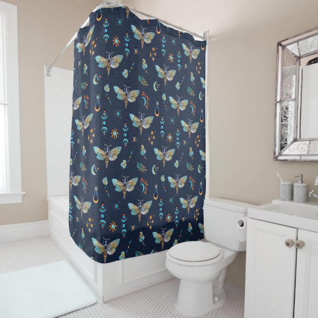 Rideaux De Douche Motif papillon de la teigne (En situation)