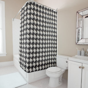 Rideaux De Douche Motif pied-de-poule noir blanc