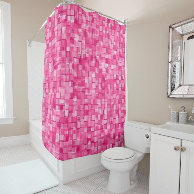 Rideaux De Douche Motif Pixels (En situation)