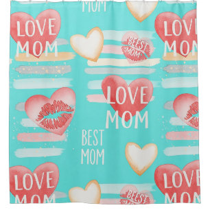 Rideaux De Douche Motif Pop Turquoise Vibrant de Reconnaissance MAMA