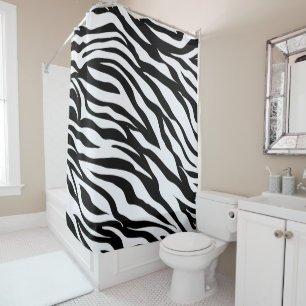 Rideaux De Douche Motif Poster de animal noir et blanc Zebra
