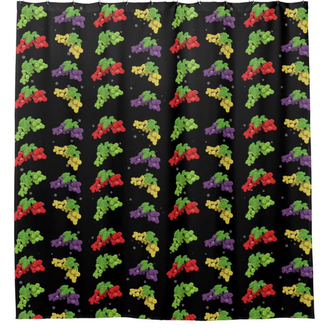 Rideaux De Douche Motif Raisins Colorés (Devant)