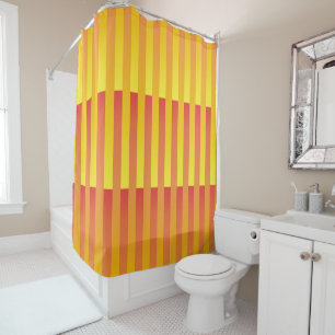 Rideaux De Douche Motif rayé jaune orange