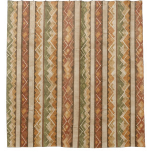 Rideaux De Douche Motif rayure rustique sud-ouest (7)
