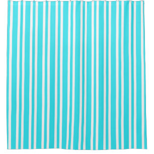 Rideaux De Douche Motif Rayures Blanches Bleues