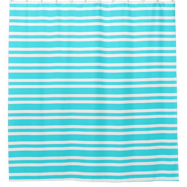 Rideaux De Douche Motif Rayures Bleu Blanc (Devant)
