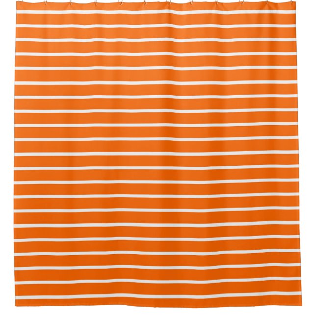 Rideaux De Douche Motif rayures orange et blanc (Devant)