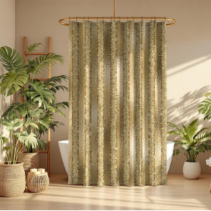 Rideaux De Douche Motif rayures paillettes or Luxe