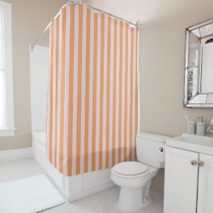 Rideaux De Douche Motif rayures pastel rose orange Moderne