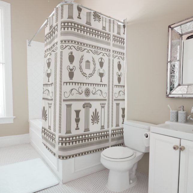 Rideaux De Douche Motif Renaissance grecque (En situation)