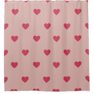 Rideaux De Douche Motif rose Retro Coeur Y2K avec Arrière - plan ros