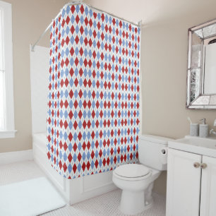 Rideaux De Douche Motif rouge et bleu de plaid