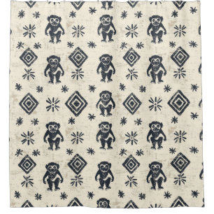 Rideaux De Douche Motif Safari Jungle Singe Boho (2)