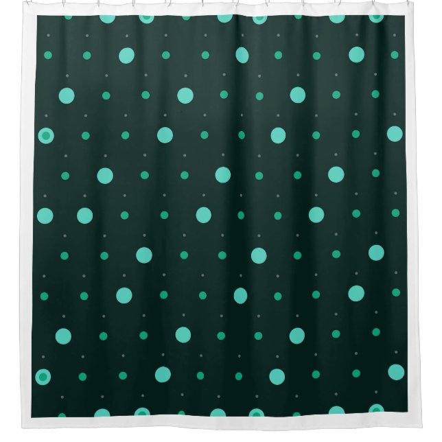 Rideaux De Douche Motif sans couture à pois sarcelle (Devant)