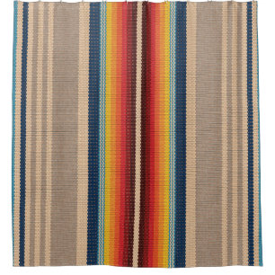 Rideaux De Douche Motif sans couture avec bande serape colorée