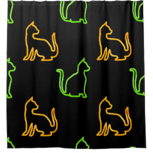 Rideaux De Douche Motif sans couture avec catabstraction, animal, ar