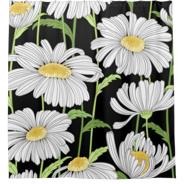 Rideaux De Douche motif sans couture avec fleurs d'été (Devant)