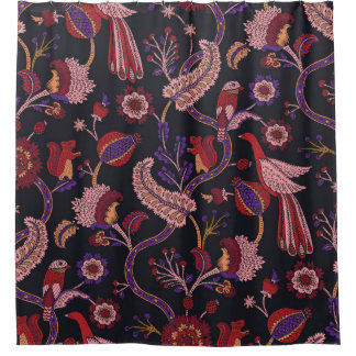 Rideaux De Douche Motif sans couture avec fleurs d'imaginaire, mur n