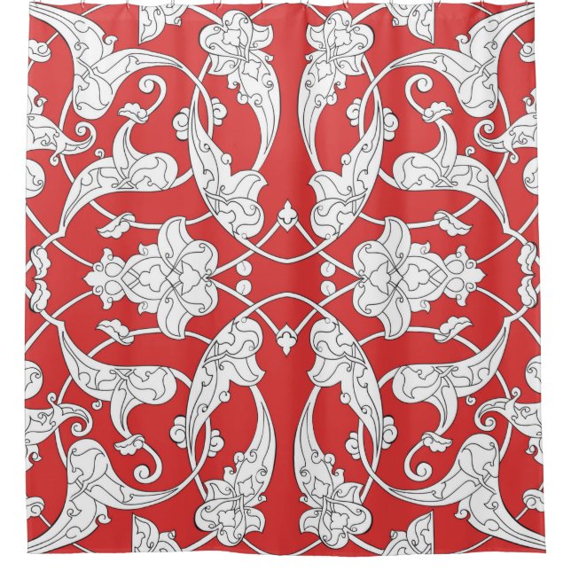 Rideaux De Douche Motif sans couture avec jeu de style turc traditio (Devant)
