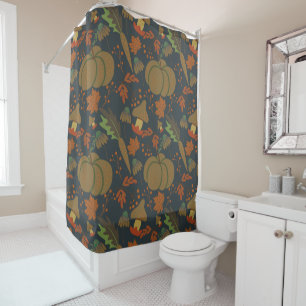 Rideaux De Douche Motif sans couture Citrouille et carotte arrière -
