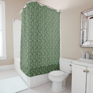 Rideaux De Douche Motif sans couture de corail floral abstrait vert