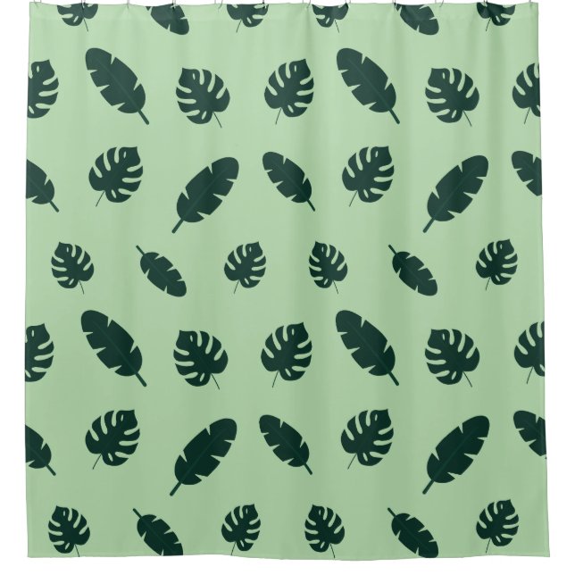 Rideaux De Douche Motif sans couture de feuilles de Monstera et de p (Devant)