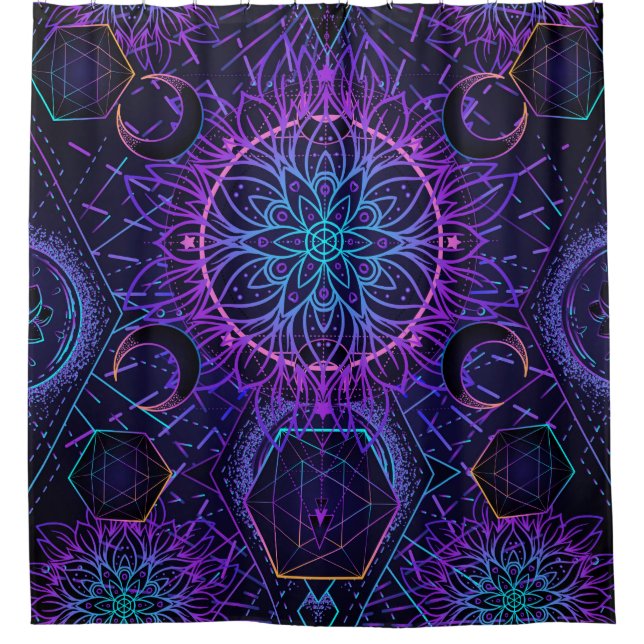 Rideaux De Douche Motif sans couture de la Géométrie Sacrée. Symbole (Devant)