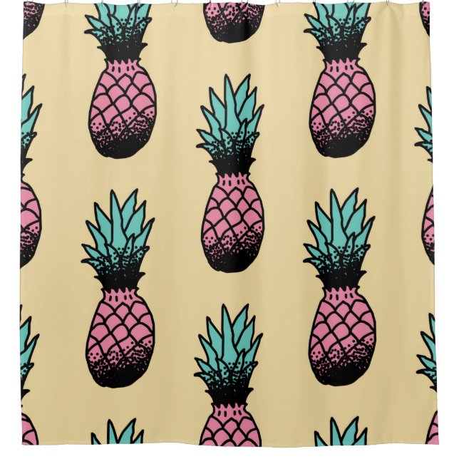 Rideaux De Douche Motif sans couture de l'ananas à main mignon (Devant)