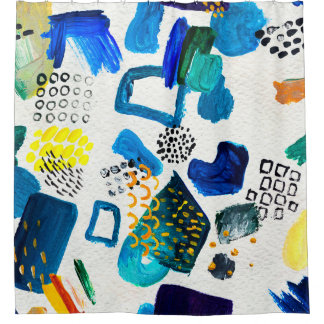 Rideaux De Douche Motif sans couture fait par des coups de peinture 