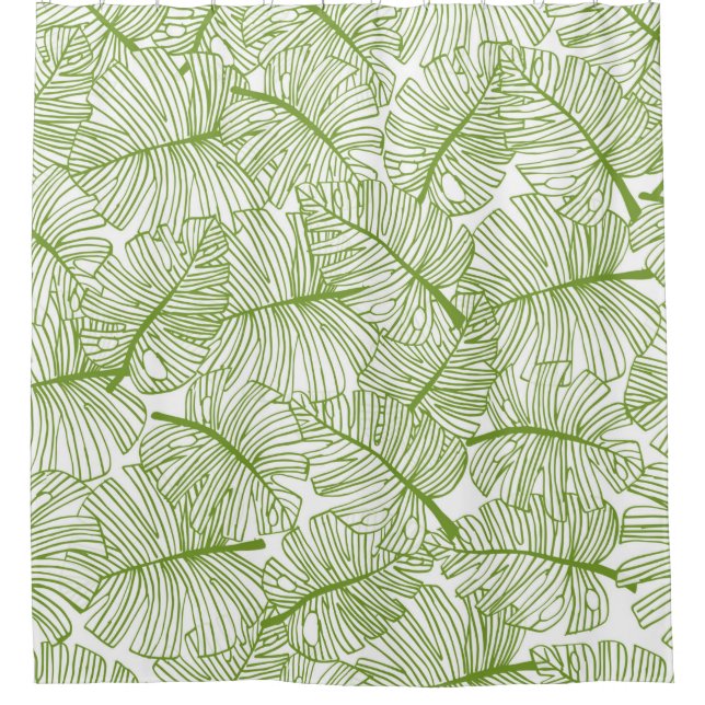 Rideaux De Douche Motif sans couture Monstera feuille arrière - plan (Devant)