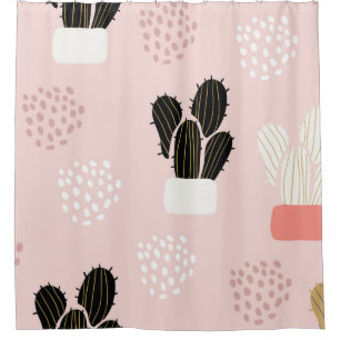 Rideaux De Douche Motif sans joint avec cactus succulents feuilles a