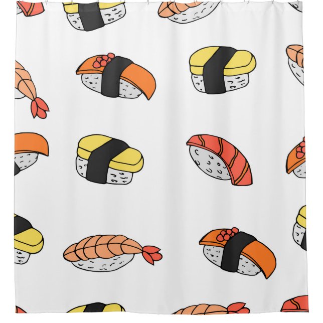 Rideaux De Douche motif sans soudure du Sushi (Devant)