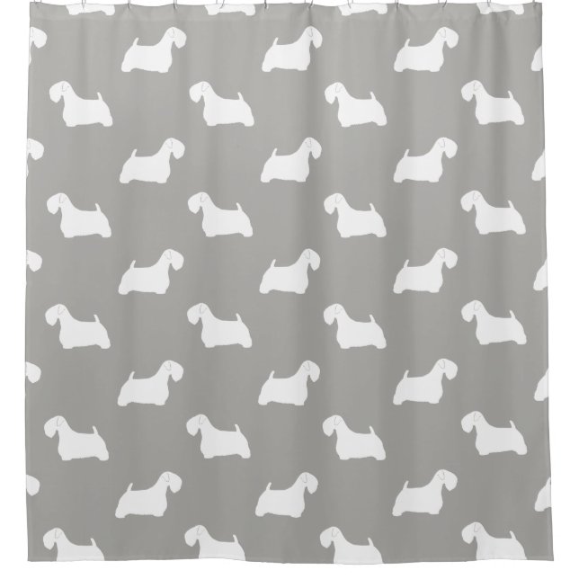 Rideaux De Douche Motif Sealyham Terrier Silhouettes (Devant)