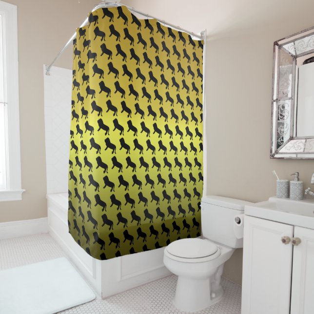 Rideaux De Douche Motif Silhouette Lion (En situation)