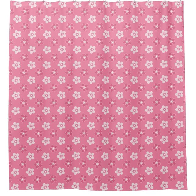 Rideaux De Douche motif simple floral solide rose rétro petit flux (Devant)