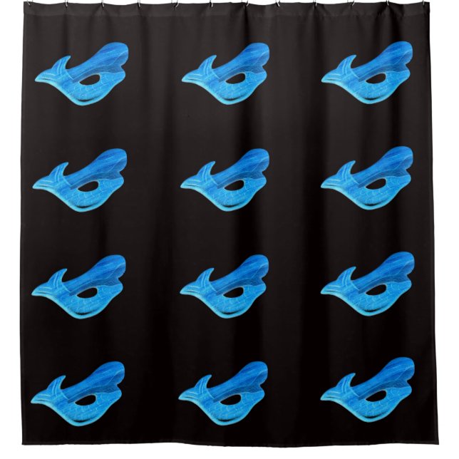 Rideaux De Douche motif sirènes bleues (Devant)