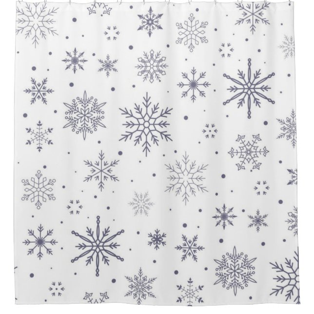 Rideaux De Douche Motif Snowflake (Devant)