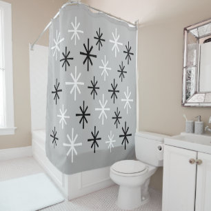 Rideaux De Douche Motif Starburst moderne du milieu du siècle