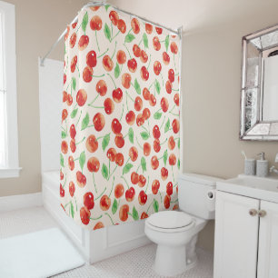 Rideaux De Douche Motif Sweet Red Cherry