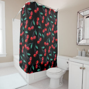 Rideaux De Douche Motif Sweet Red Cherry