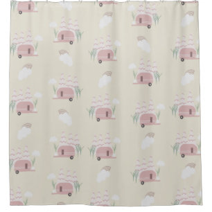 Rideaux De Douche Motif Terne Rose Camionnette