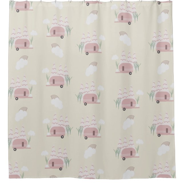 Rideaux De Douche Motif Terne Rose Camionnette (Devant)