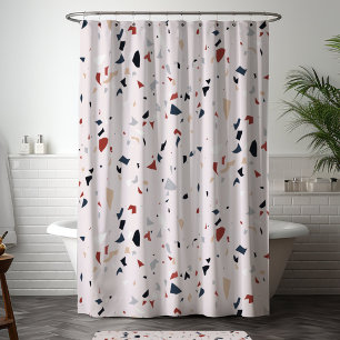 Rideaux De Douche Motif Terrazzo Abstrait Moderne du Milieu du Siècl