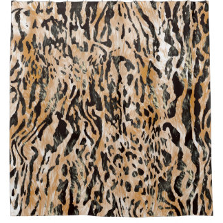 Rideaux De Douche Motif textile de l'indicateur de léopard coloré