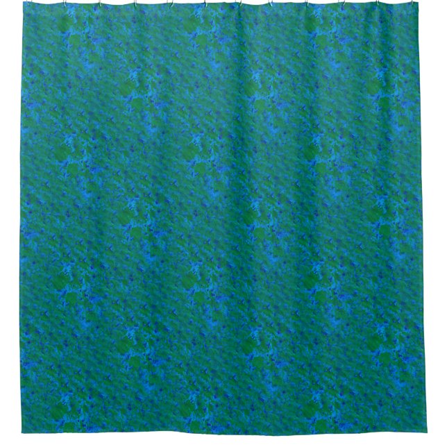 Rideaux De Douche Motif texturé bleu chic sous-marin (Devant)