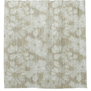 Rideaux De Douche Motif Texturé Marguerite Brisée en Crème de Café