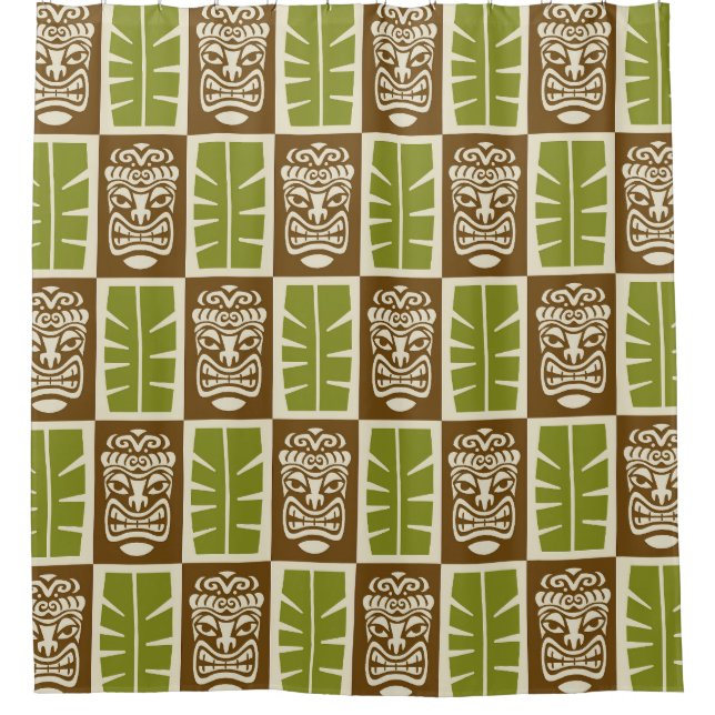 Rideaux De Douche Motif Tiki (Devant)