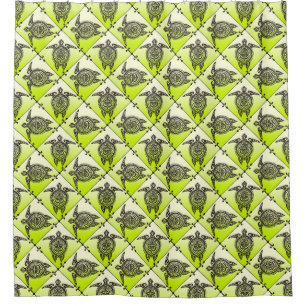 Rideaux De Douche Motif Tortues de mer chamaniques - vert