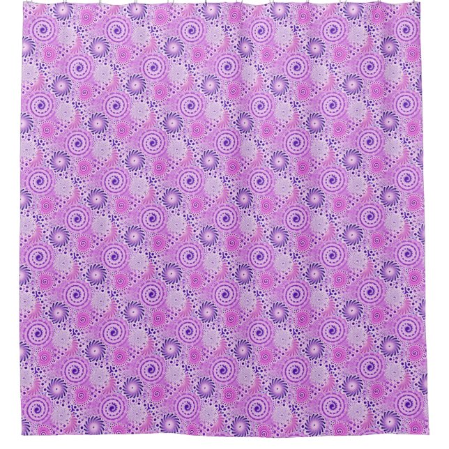 Rideaux De Douche Motif tourbillon fractal, violet, orchidée (Devant)